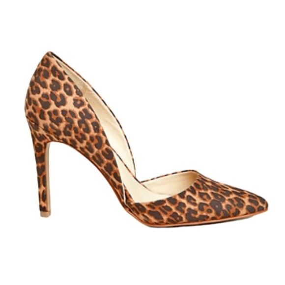 MIA Heels Leopard‎ Print Stilettos Suede Brown Black Cut Out Sexy Pointed Toe 7 - Picture 1 of 16